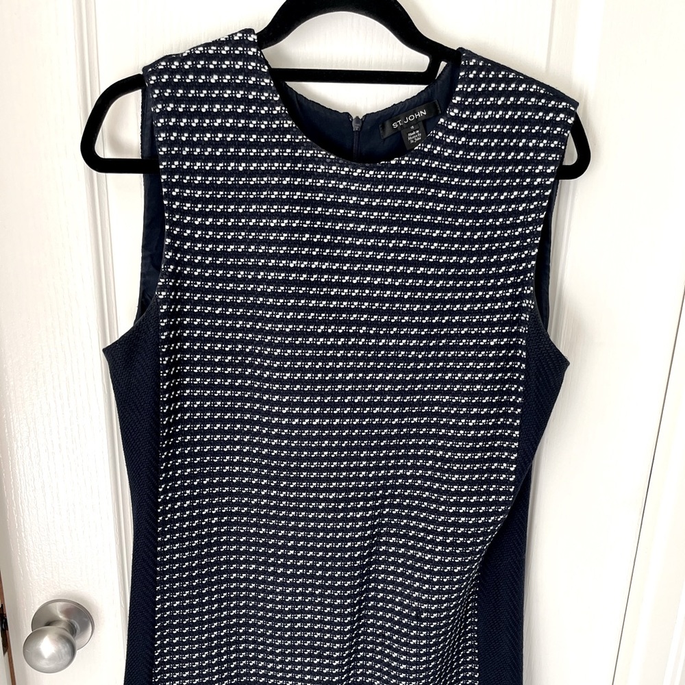 ST. JOHN Spaced Dye Ribbon Tweed Knit Dress